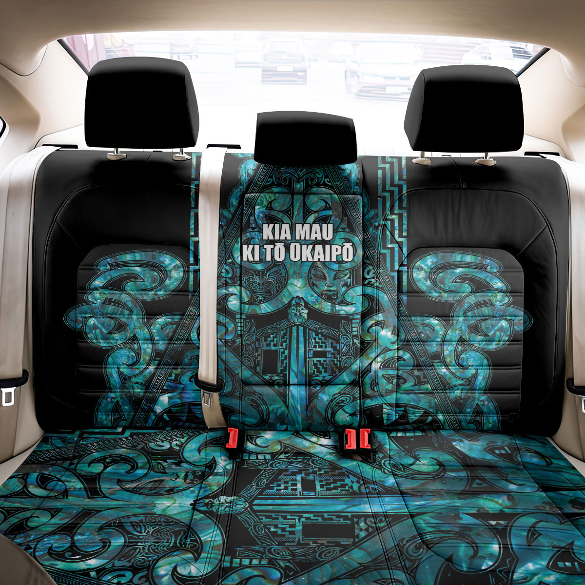 Maori Language Week Back Car Seat Cover Kia Mau Ki To Ukaipo Paua Shell Color