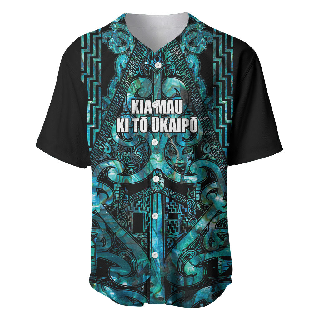 Maori Language Week Personalised Baseball Jersey Kia Mau Ki To Ukaipo Paua Shell Color