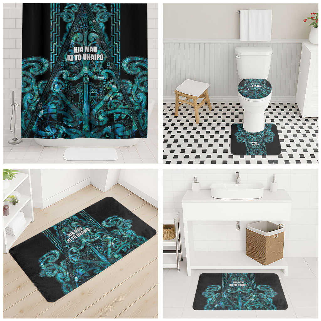 Maori Language Week Bathroom Set Kia Mau Ki To Ukaipo Paua Shell Color