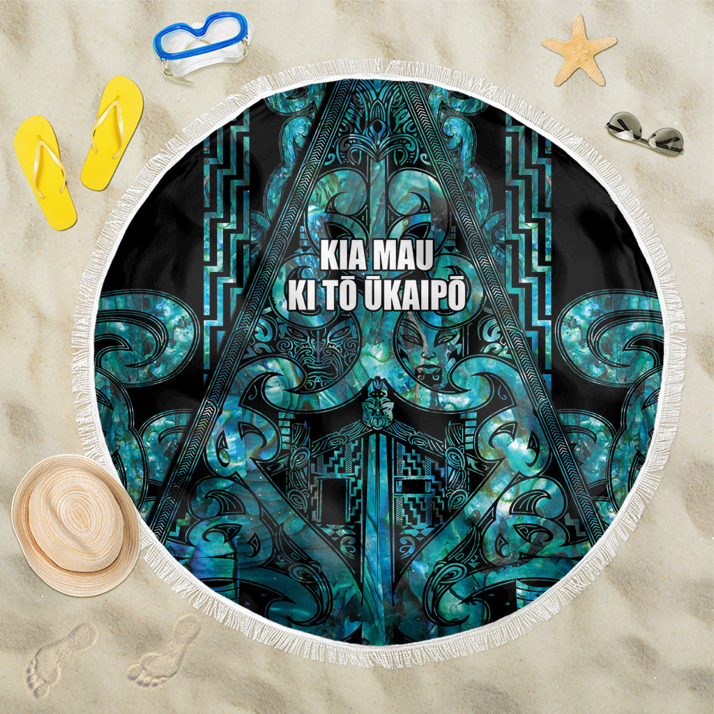 Maori Language Week Beach Blanket Kia Mau Ki To Ukaipo Paua Shell Color