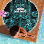 Maori Language Week Beach Blanket Kia Mau Ki To Ukaipo Paua Shell Color