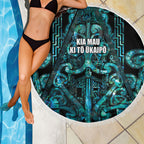Maori Language Week Beach Blanket Kia Mau Ki To Ukaipo Paua Shell Color