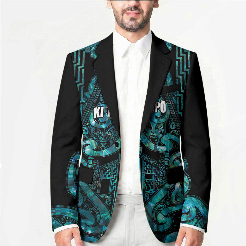 Maori Language Week Personalised Blazer Kia Mau Ki To Ukaipo Paua Shell Color