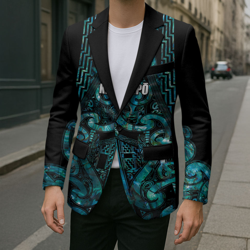 Maori Language Week Personalised Blazer Kia Mau Ki To Ukaipo Paua Shell Color
