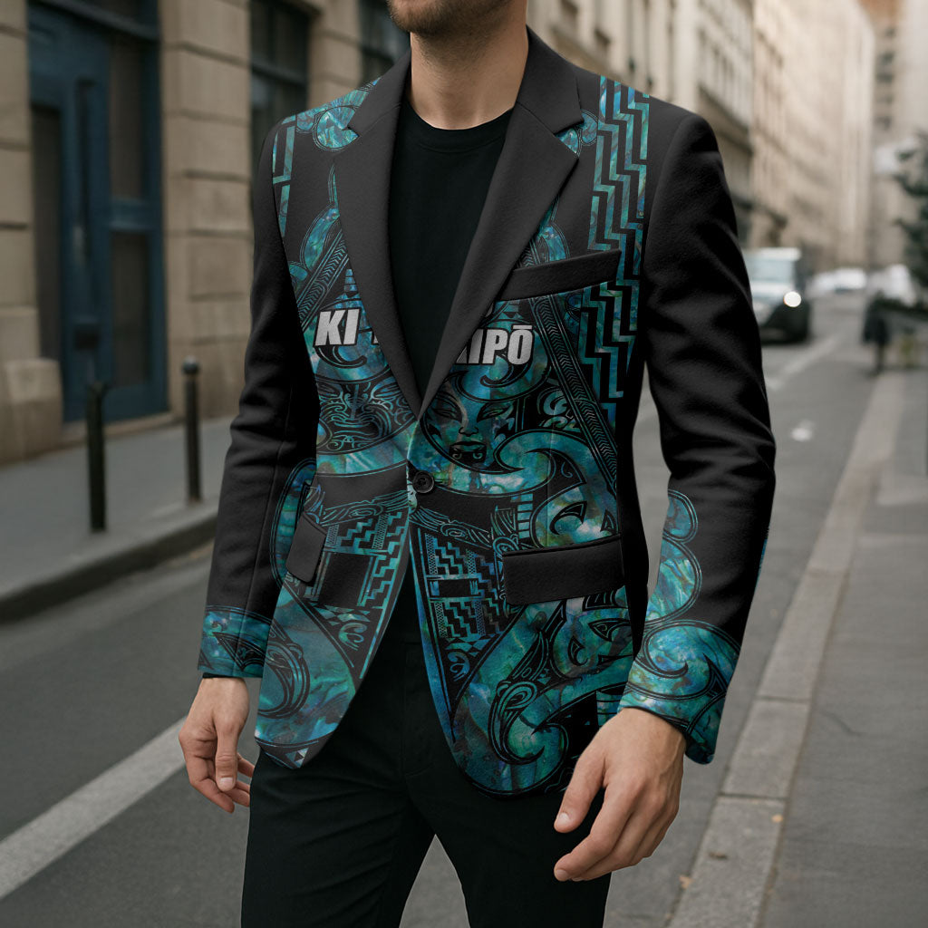 Maori Language Week Personalised Blazer Kia Mau Ki To Ukaipo Paua Shell Color