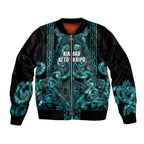 Maori Language Week Personalised Bomber Jacket Kia Mau Ki To Ukaipo Paua Shell Color
