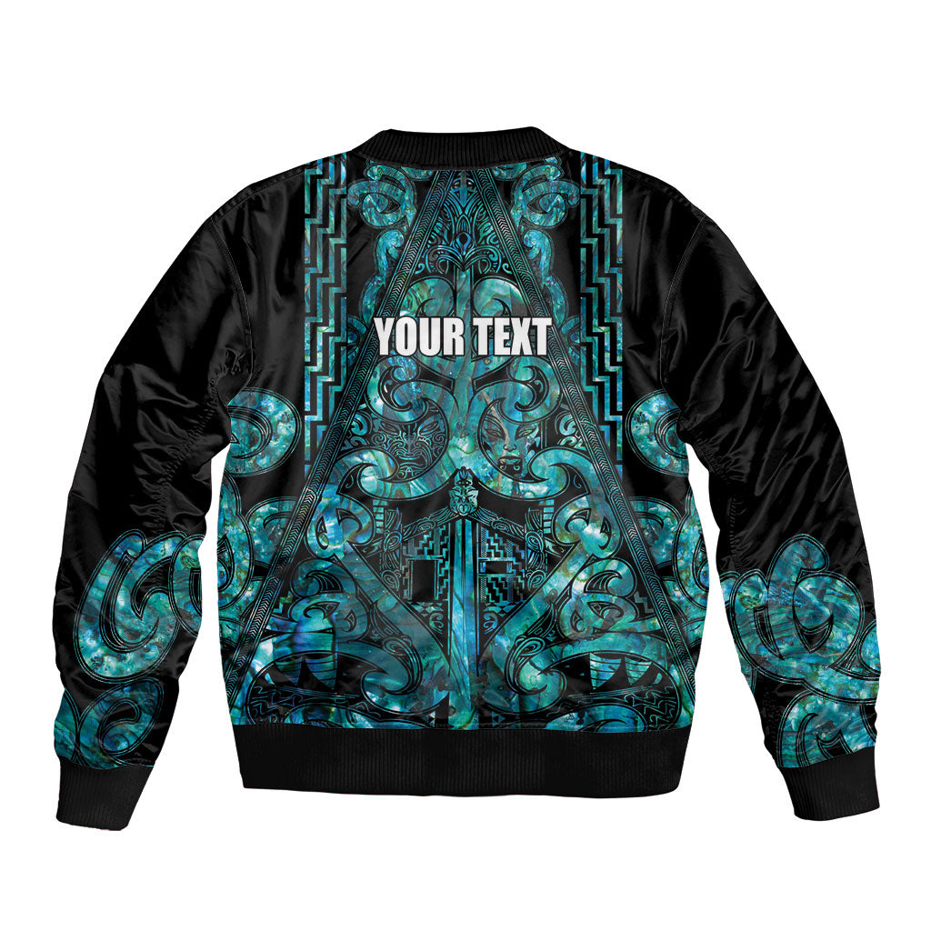 Maori Language Week Personalised Bomber Jacket Kia Mau Ki To Ukaipo Paua Shell Color