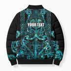 Maori Language Week Personalised Bomber Puffer Jacket Kia Mau Ki To Ukaipo Paua Shell Color