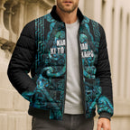 Maori Language Week Personalised Bomber Puffer Jacket Kia Mau Ki To Ukaipo Paua Shell Color