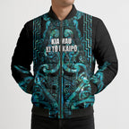 Maori Language Week Personalised Bomber Puffer Jacket Kia Mau Ki To Ukaipo Paua Shell Color