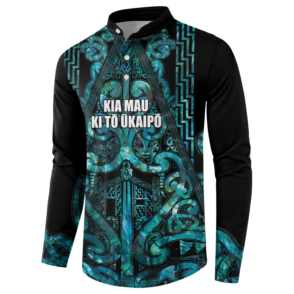 Maori Language Week Personalised Button Sweatshirt Kia Mau Ki To Ukaipo Paua Shell Color