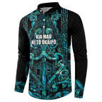 Maori Language Week Personalised Button Sweatshirt Kia Mau Ki To Ukaipo Paua Shell Color