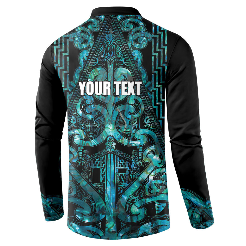 Maori Language Week Personalised Button Sweatshirt Kia Mau Ki To Ukaipo Paua Shell Color