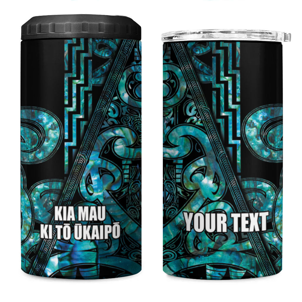 Maori Language Week Personalised 4 in 1 Can Cooler Tumbler Kia Mau Ki To Ukaipo Paua Shell Color