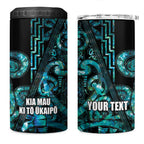 Maori Language Week Personalised 4 in 1 Can Cooler Tumbler Kia Mau Ki To Ukaipo Paua Shell Color