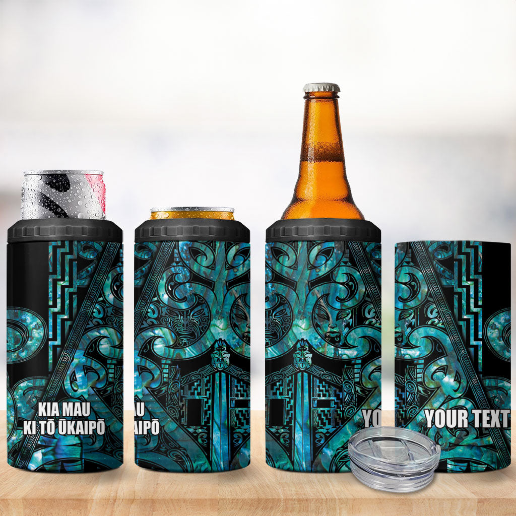 Maori Language Week Personalised 4 in 1 Can Cooler Tumbler Kia Mau Ki To Ukaipo Paua Shell Color