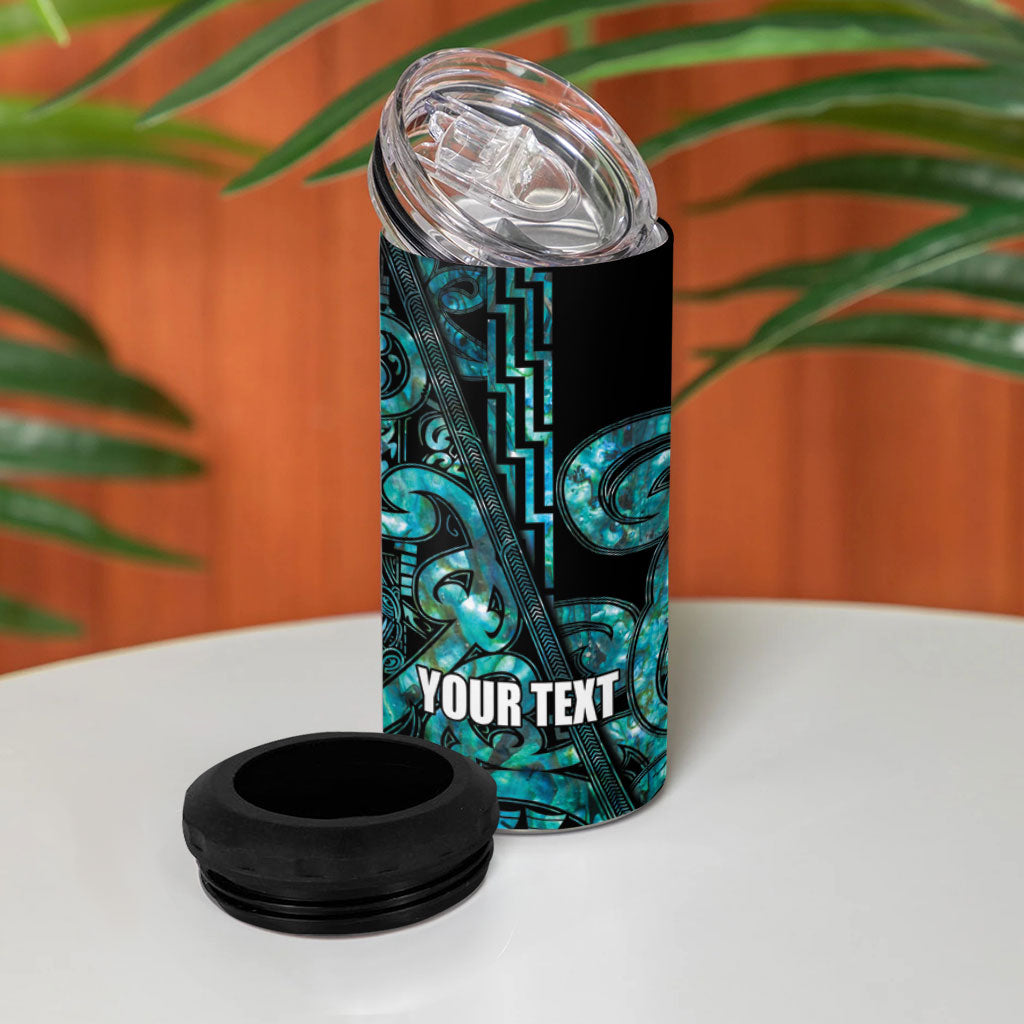 Maori Language Week Personalised 4 in 1 Can Cooler Tumbler Kia Mau Ki To Ukaipo Paua Shell Color