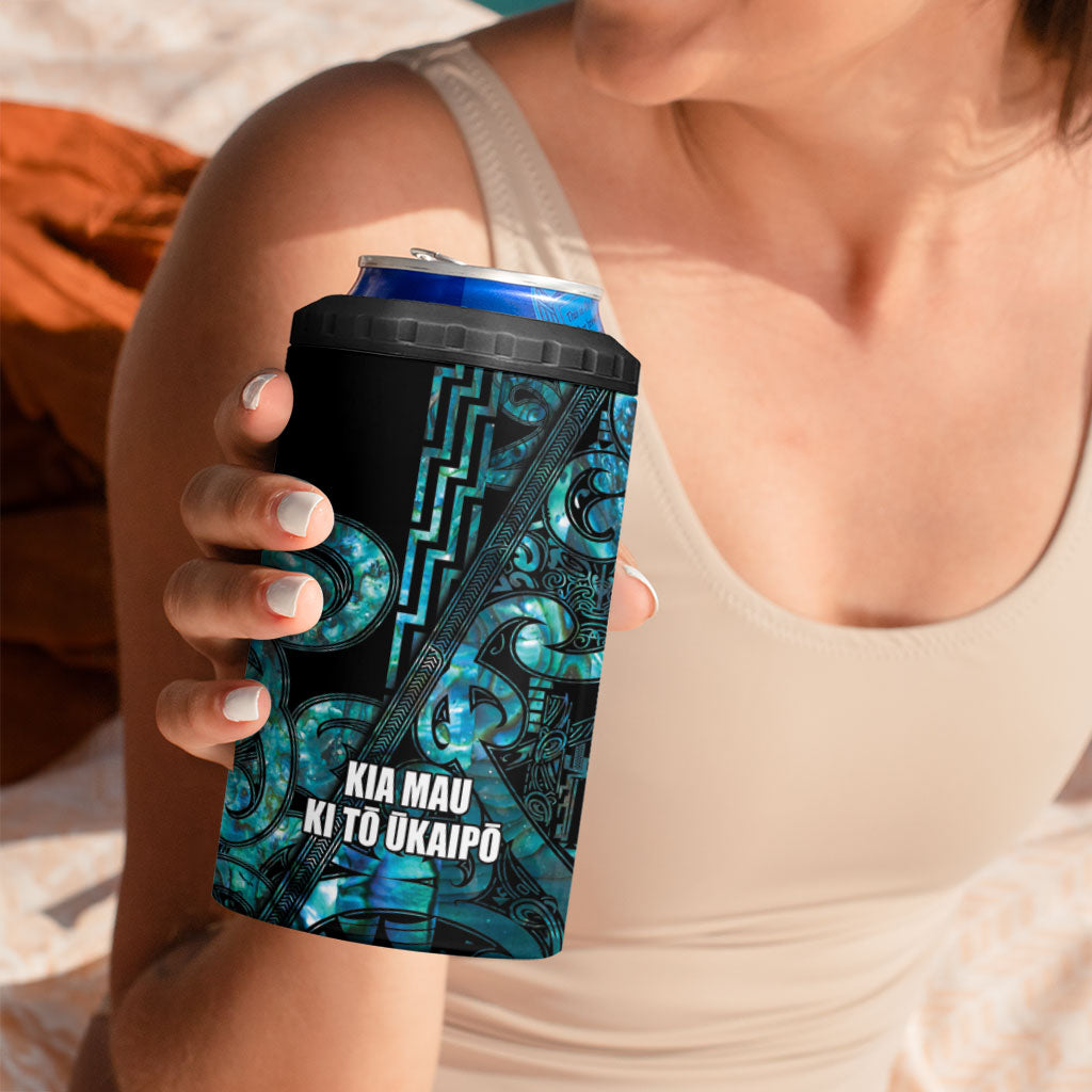 Maori Language Week Personalised 4 in 1 Can Cooler Tumbler Kia Mau Ki To Ukaipo Paua Shell Color