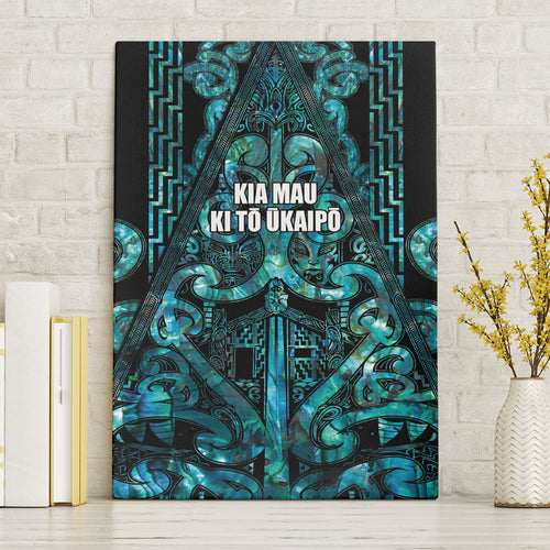 Maori Language Week Canvas Wall Art Kia Mau Ki To Ukaipo Paua Shell Color