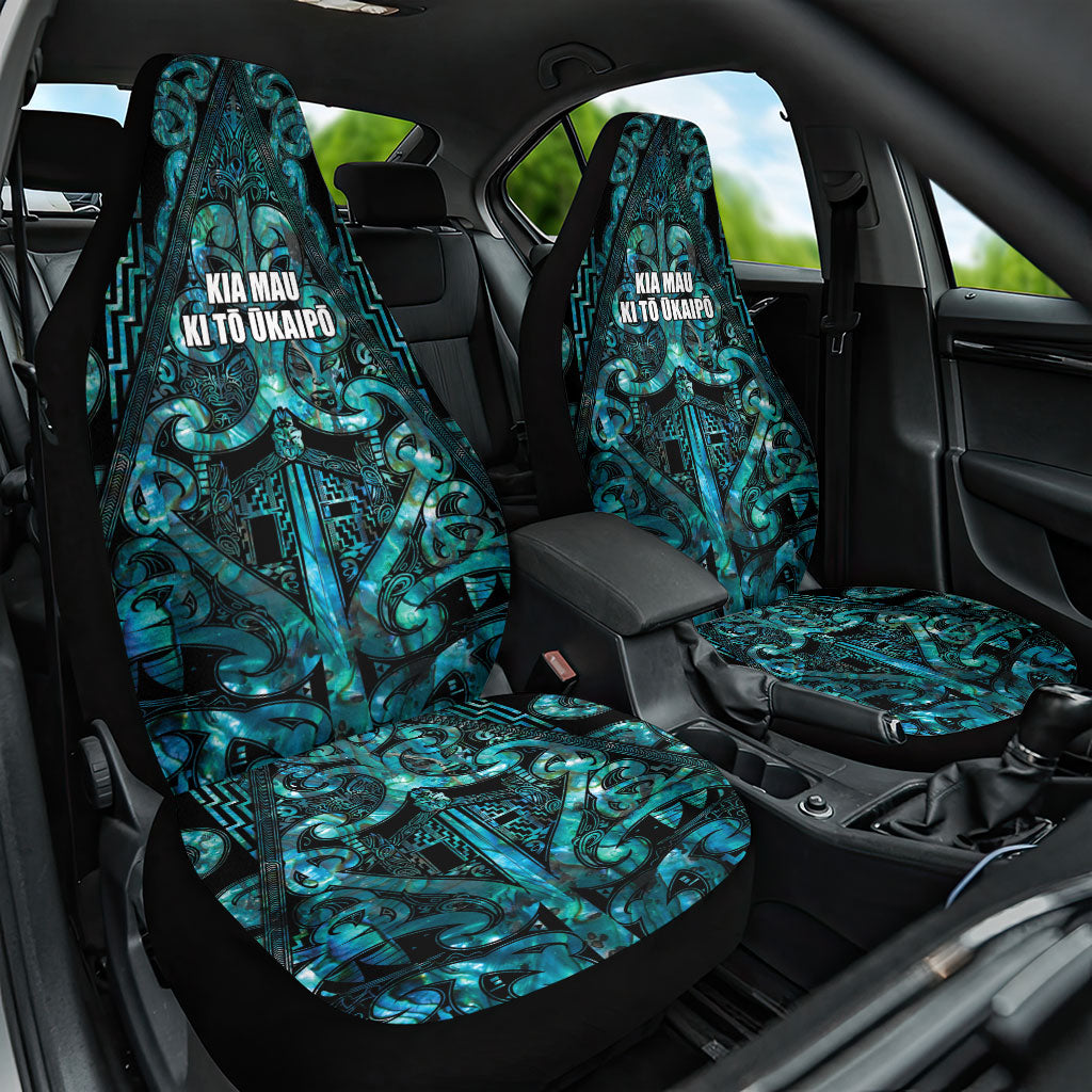 Maori Language Week Car Seat Cover Kia Mau Ki To Ukaipo Paua Shell Color