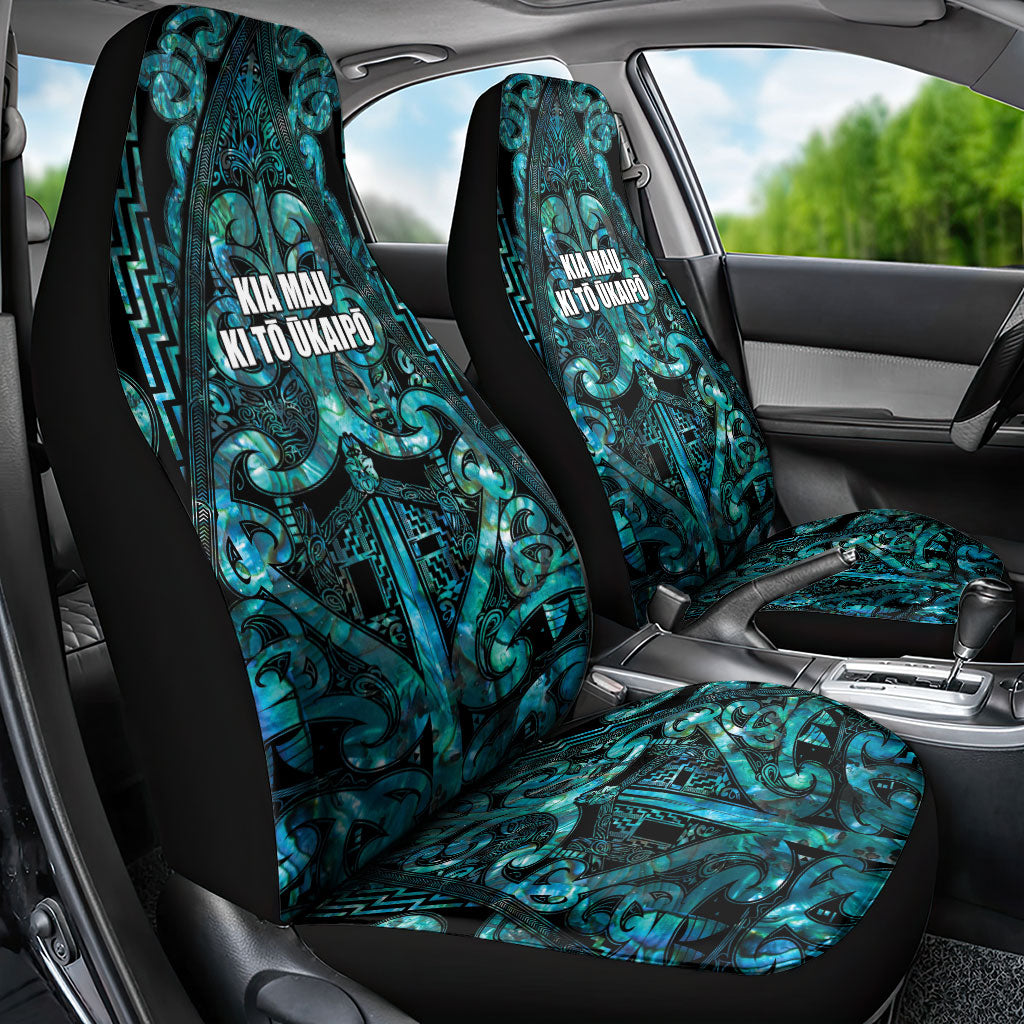 Maori Language Week Car Seat Cover Kia Mau Ki To Ukaipo Paua Shell Color