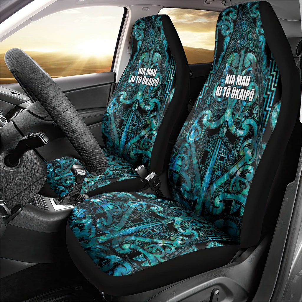 Maori Language Week Car Seat Cover Kia Mau Ki To Ukaipo Paua Shell Color