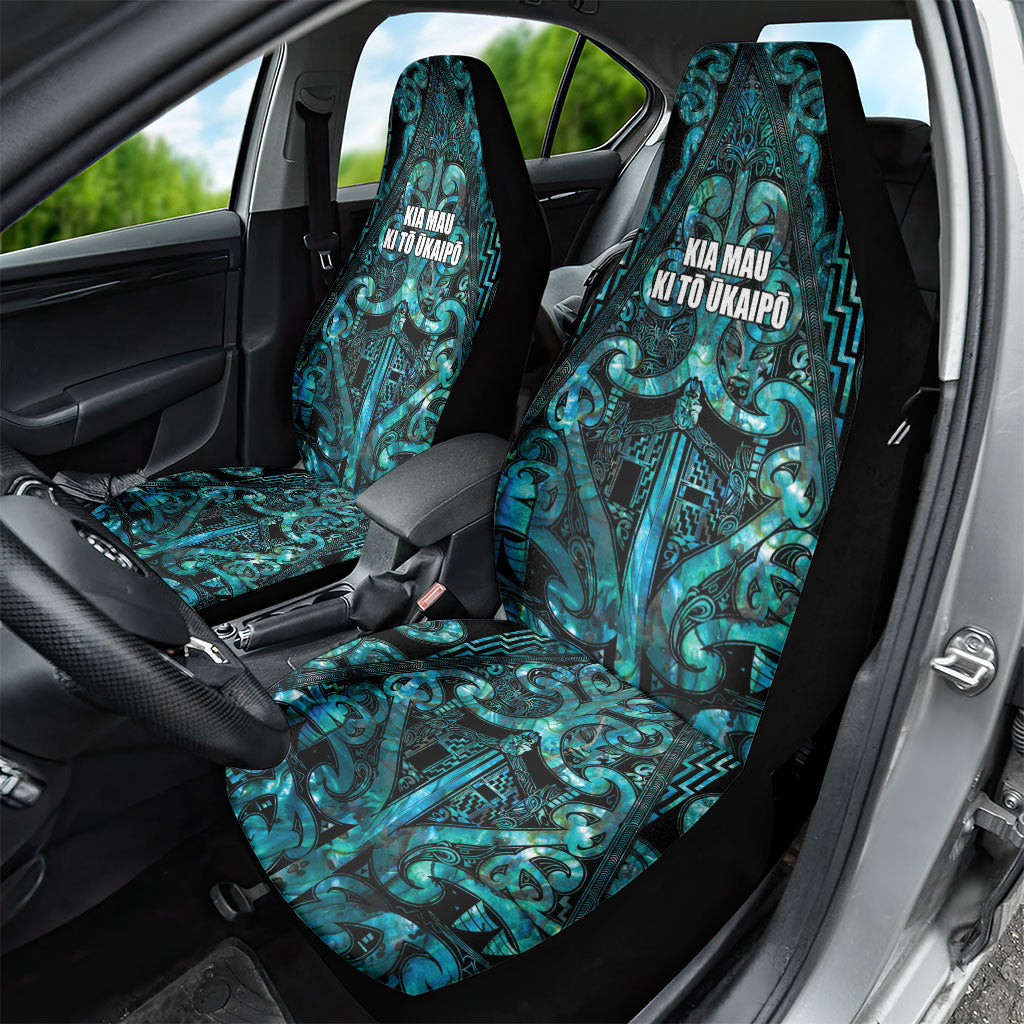 Maori Language Week Car Seat Cover Kia Mau Ki To Ukaipo Paua Shell Color
