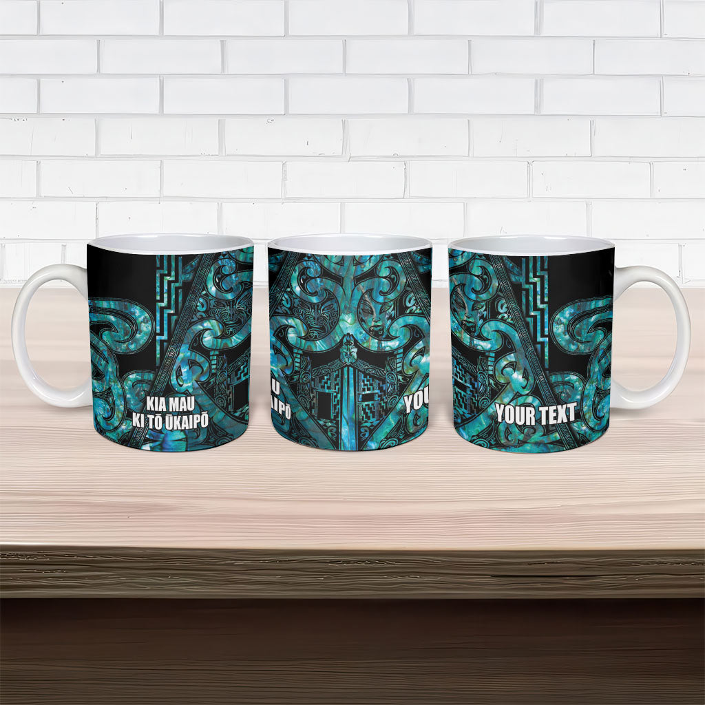 Maori Language Week Personalised Ceramic Mug Kia Mau Ki To Ukaipo Paua Shell Color