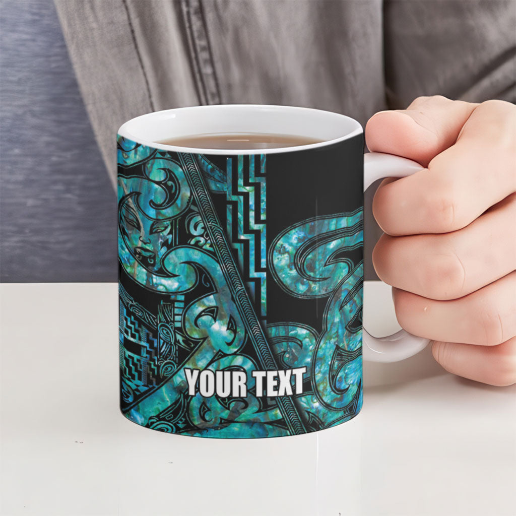 Maori Language Week Personalised Ceramic Mug Kia Mau Ki To Ukaipo Paua Shell Color