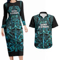 Maori Language Week Personalised Couples Matching Long Sleeve Bodycon Dress and Hawaiian Shirt Kia Mau Ki To Ukaipo Paua Shell Color