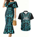 Maori Language Week Personalised Couples Matching Mermaid Dress and Hawaiian Shirt Kia Mau Ki To Ukaipo Paua Shell Color