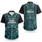 Maori Language Week Personalised Couples Matching Short Sleeve Bodycon Dress and Hawaiian Shirt Kia Mau Ki To Ukaipo Paua Shell Color