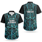 Maori Language Week Personalised Couples Matching Tank Maxi Dress and Hawaiian Shirt Kia Mau Ki To Ukaipo Paua Shell Color