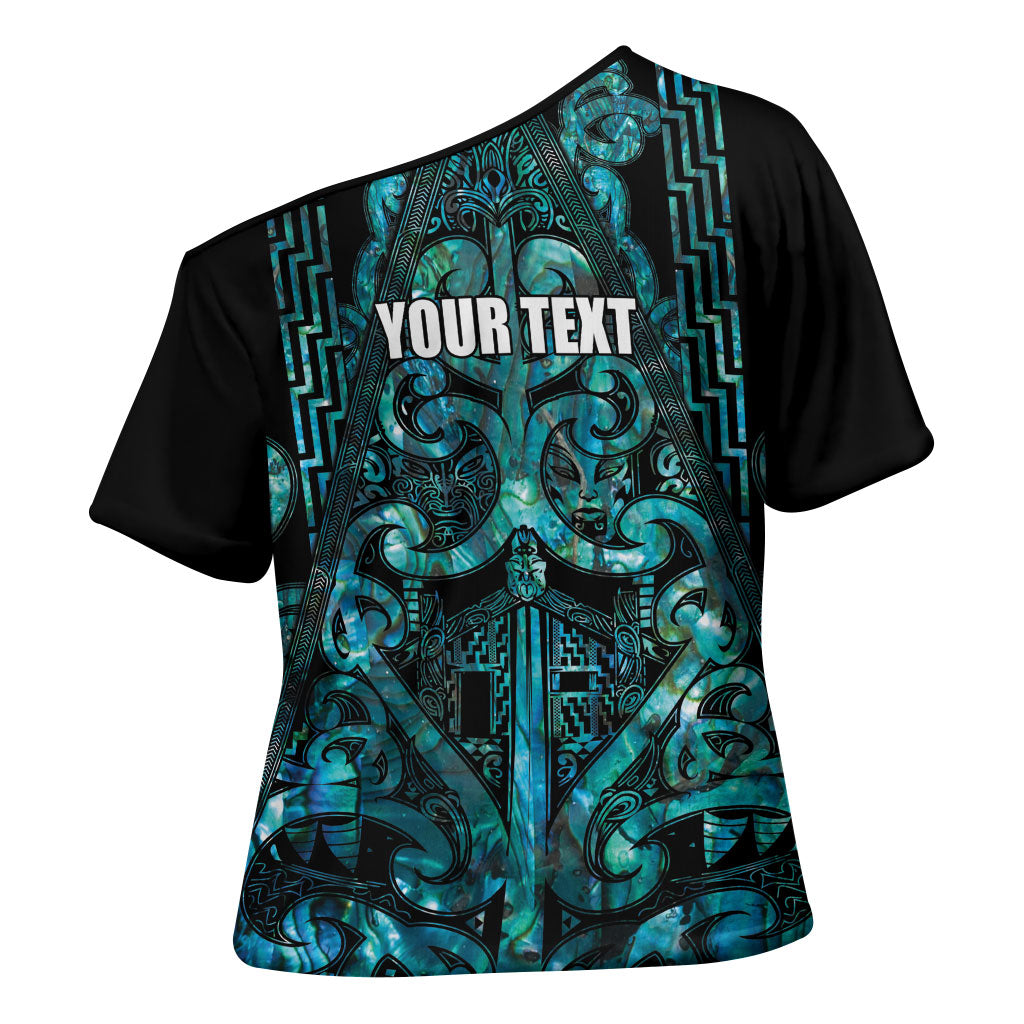 Maori Language Week Personalised Cross Shoulder Shirt Kia Mau Ki To Ukaipo Paua Shell Color