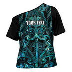 Maori Language Week Personalised Cross Shoulder Shirt Kia Mau Ki To Ukaipo Paua Shell Color