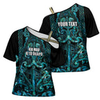 Maori Language Week Personalised Cross Shoulder Shirt Kia Mau Ki To Ukaipo Paua Shell Color