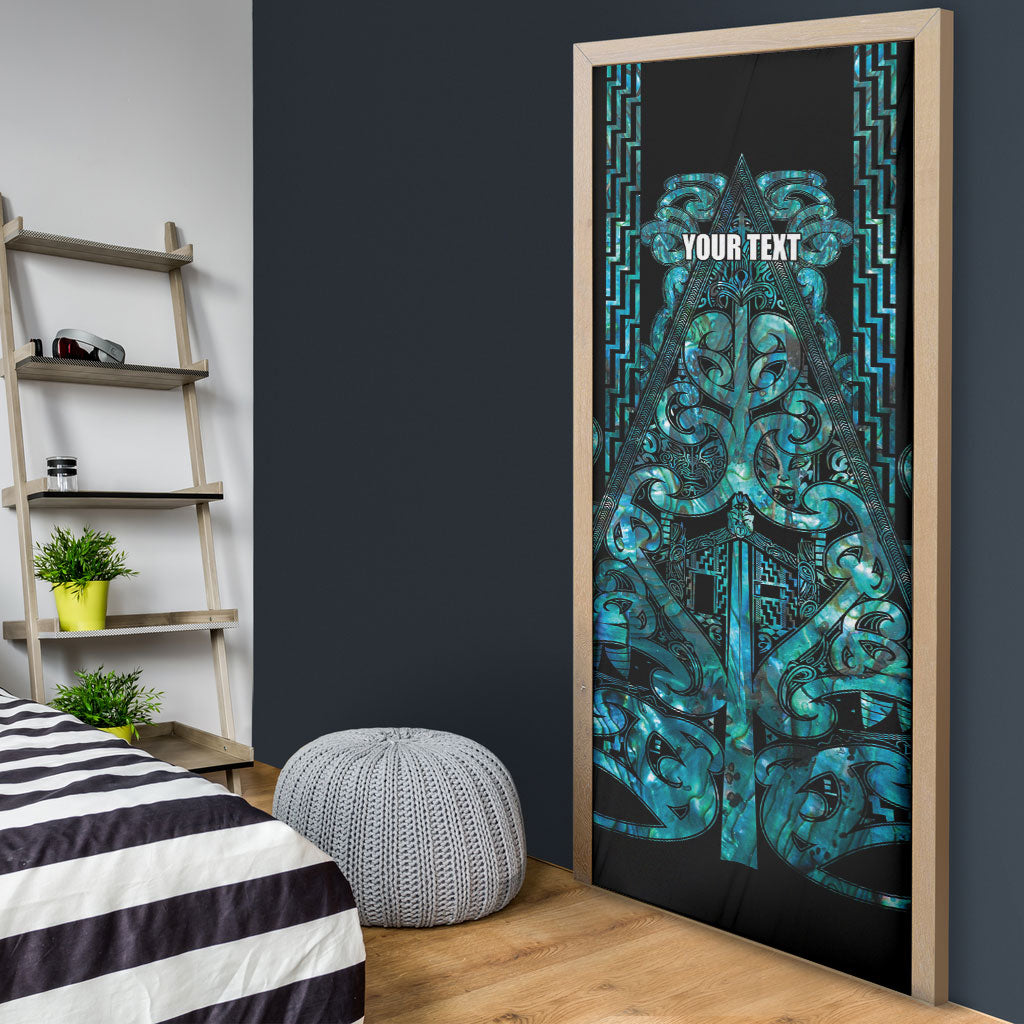 Maori Language Week Personalised Door Cover Kia Mau Ki To Ukaipo Paua Shell Color