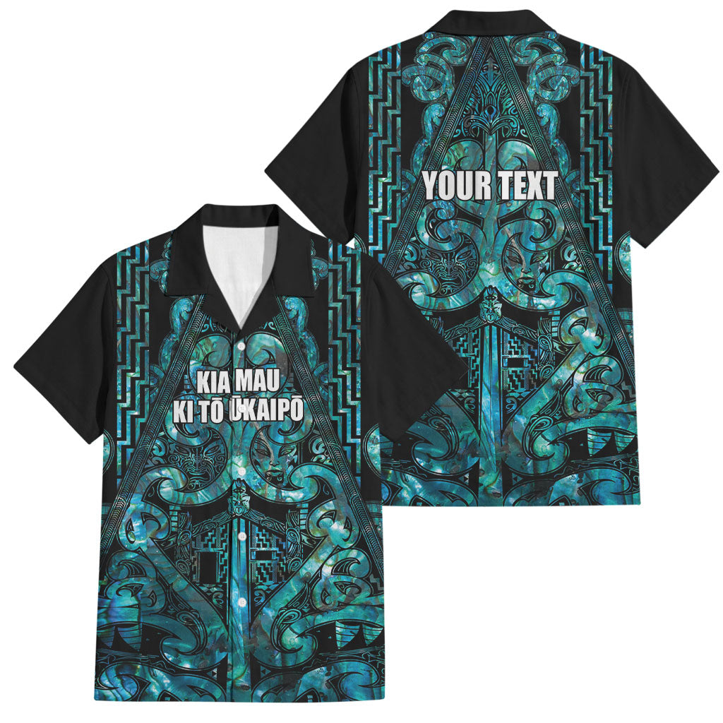 Maori Language Week Personalised Family Matching Off Shoulder Maxi Dress and Hawaiian Shirt Kia Mau Ki To Ukaipo Paua Shell Color