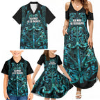 Maori Language Week Personalised Family Matching Summer Maxi Dress and Hawaiian Shirt Kia Mau Ki To Ukaipo Paua Shell Color