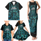 Maori Language Week Personalised Family Matching Tank Maxi Dress and Hawaiian Shirt Kia Mau Ki To Ukaipo Paua Shell Color