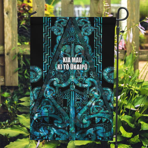 Maori Language Week Garden Flag Kia Mau Ki To Ukaipo Paua Shell Color