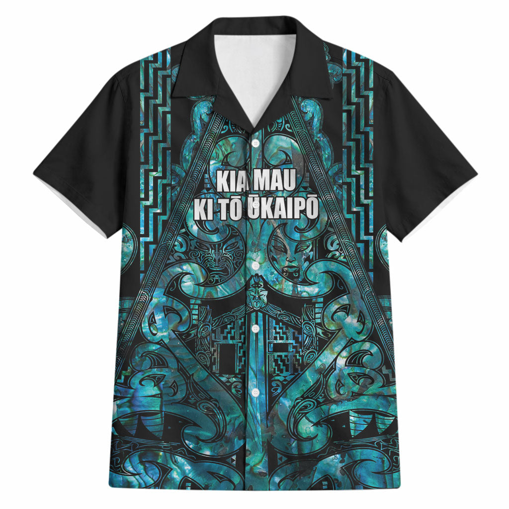 Maori Language Week Personalised Hawaiian Shirt Kia Mau Ki To Ukaipo Paua Shell Color