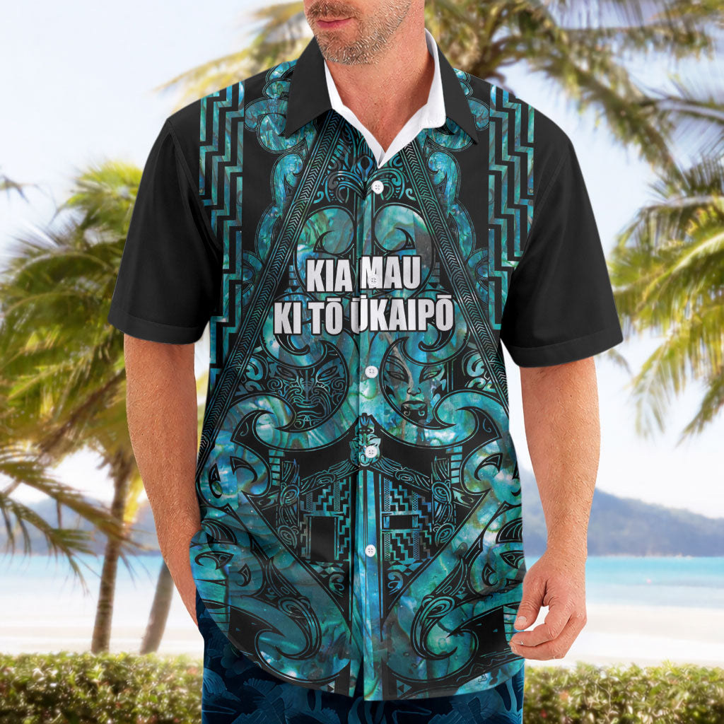 Maori Language Week Personalised Hawaiian Shirt Kia Mau Ki To Ukaipo Paua Shell Color