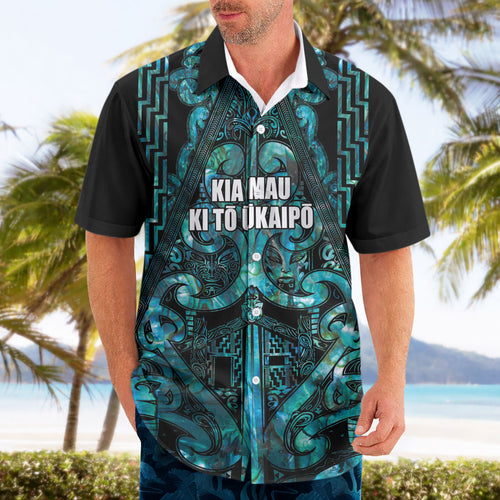 Maori Language Week Personalised Hawaiian Shirt Kia Mau Ki To Ukaipo Paua Shell Color