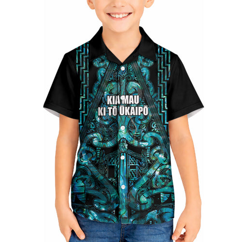 Maori Language Week Personalised Hawaiian Shirt Kia Mau Ki To Ukaipo Paua Shell Color