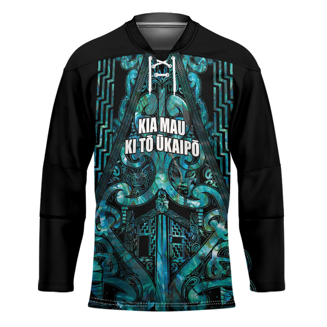 Maori Language Week Personalised Hockey Jersey Kia Mau Ki To Ukaipo Paua Shell Color