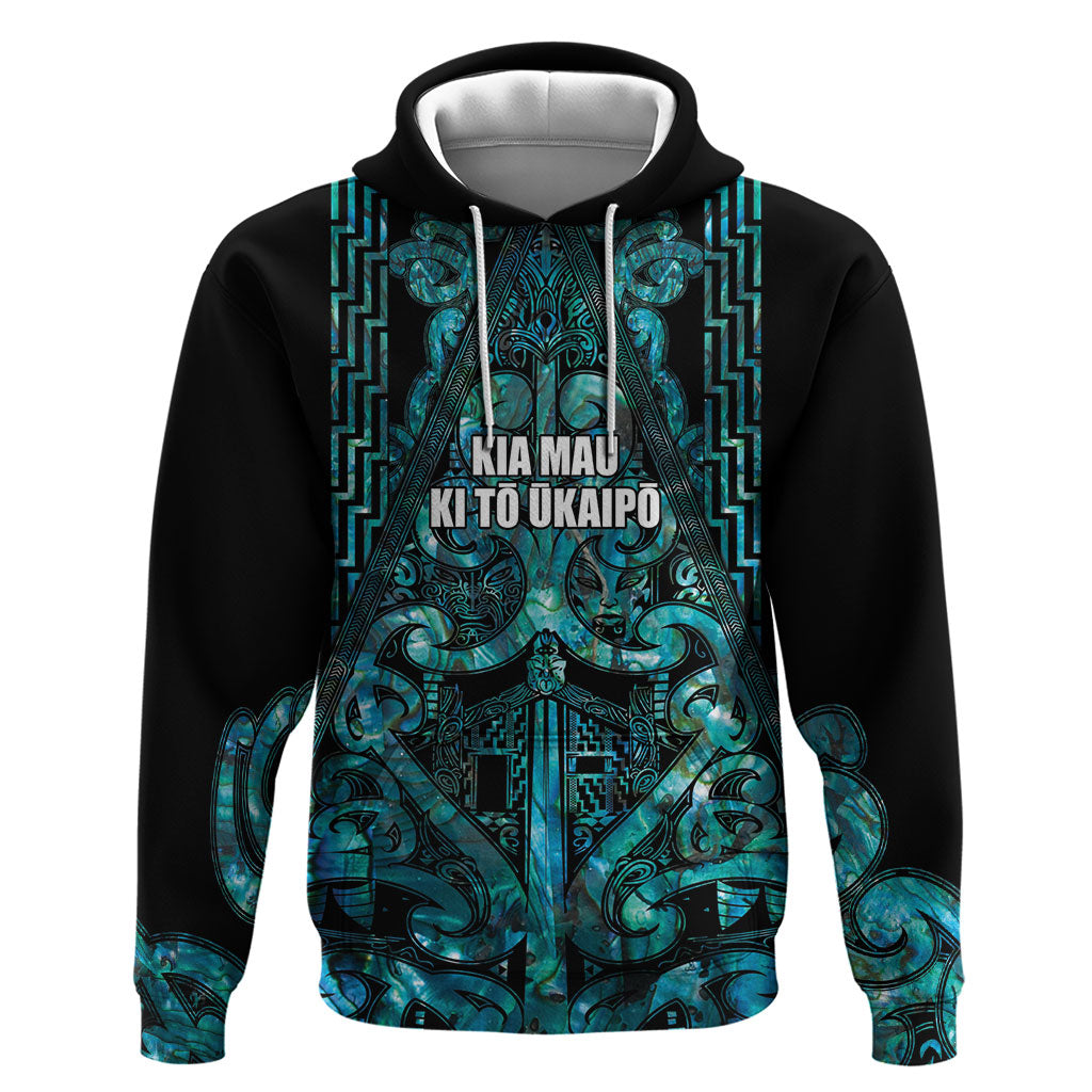 Maori Language Week Personalised Hoodie Kia Mau Ki To Ukaipo Paua Shell Color
