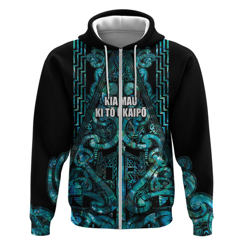 Maori Language Week Personalised Hoodie Kia Mau Ki To Ukaipo Paua Shell Color