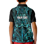 Maori Language Week Personalised Kid Polo Shirt Kia Mau Ki To Ukaipo Paua Shell Color