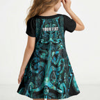 Maori Language Week Personalised Kid Short Sleeve Dress Kia Mau Ki To Ukaipo Paua Shell Color